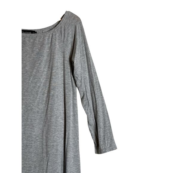 Clothink Women's Off Shoulder Long Sleeve Tunic Swing A-line Dress Size XL Gray - Picture 3 of 6